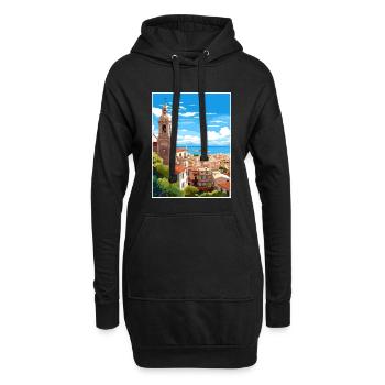 Malaga Espagne Vintage voyage affiche WPA Souvenir - Sweat-shirt à capuche long Femme - noir - Devant