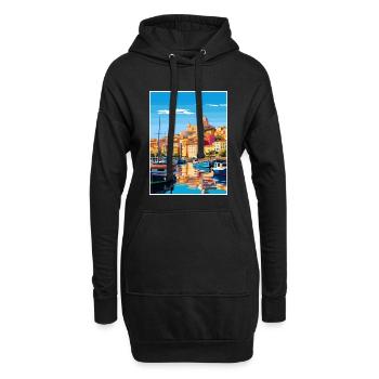 Cagliari Italie Vintage voyage affiche WPA Souvenir - Sweat-shirt à capuche long Femme - noir - Devant