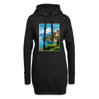 Gardasee Dekoration Vintage Reiseposter WPA - Hoodie-Kleid - Schwarz - Vorne