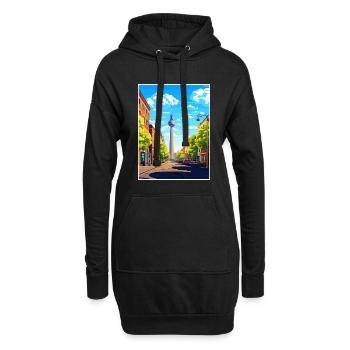 Berlin Allemagne Vintage voyage affiche WPA Souvenir - Sweat-shirt à capuche long Femme - noir - Devant