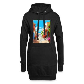 Crète Grèce Décoration Vintage Voyage Affiche WPA - Sweat-shirt à capuche long Femme - noir - Devant