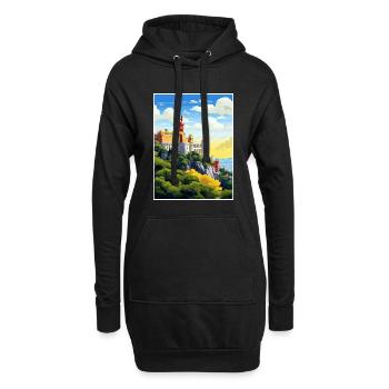 Sintra Portugal Vintage voyage affiche WPA Souvenir - Sweat-shirt à capuche long Femme - noir - Devant