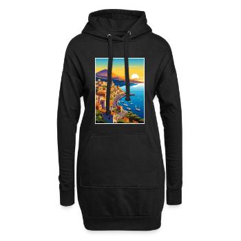 Sorrente Italie Vintage voyage affiche WPA Souvenir - Sweat-shirt à capuche long Femme - noir - Devant