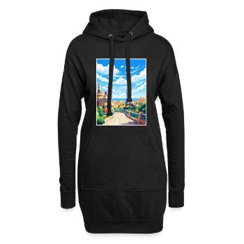 Barcelona Spanien Vintage Reiseposter WPA Souvenir - Hoodie-Kleid - Schwarz - Vorne