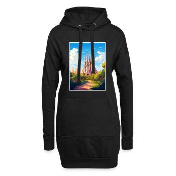 Barcelona Spanien Vintage Reiseposter WPA Souvenir - Hoodie-Kleid - Schwarz - Vorne