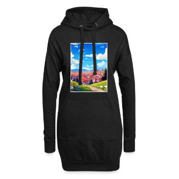 Pamplona Spanien Vintage Reiseposter WPA Souvenir - Hoodie-Kleid - Schwarz - Vorne