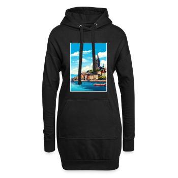 Santiago De Compostela Spanien Vintage Reiseposter - Hoodie-Kleid - Schwarz - Vorne