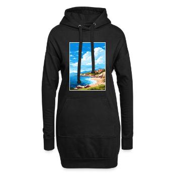 Zakynthos Grèce Décoration Grec Voyage Affiche - Sweat-shirt à capuche long Femme - noir - Devant
