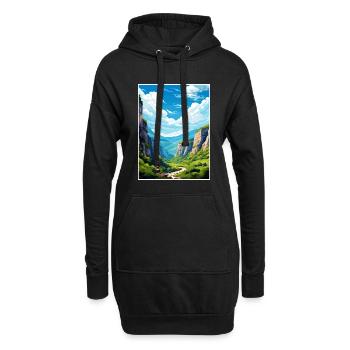 Vikos Schlucht Griechenland Deko Vintage Reiseposter WPA - Hoodie-Kleid - Schwarz - Vorne