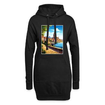 Porto Portugal Vintage Reiseposter WPA Souvenir - Hoodie-Kleid - Schwarz - Vorne