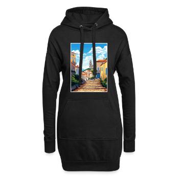Sintra Portugal Vintage voyage affiche WPA Souvenir - Sweat-shirt à capuche long Femme - noir - Devant