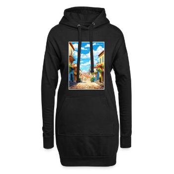 Viseu Portugal Vintage voyage affiche WPA Souvenir - Sweat-shirt à capuche long Femme - noir - Devant