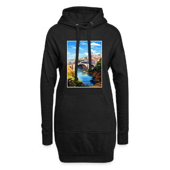 Tomar Portugal Vintage voyage affiche WPA Souvenir - Sweat-shirt à capuche long Femme - noir - Devant