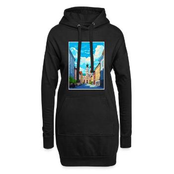 Munich décoration Allemagne Vintage affiche de voyage - Sweat-shirt à capuche long Femme - noir - Devant