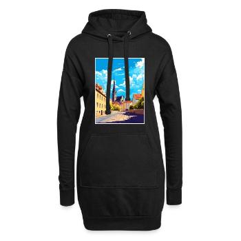 Ratisbonne Allemagne Vintage voyage affiche Souvenir - Sweat-shirt à capuche long Femme - noir - Devant