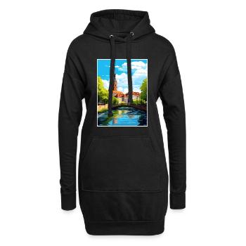 Stuttgart Allemagne Vintage voyage affiche Souvenir - Sweat-shirt à capuche long Femme - noir - Devant