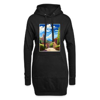 Bergamo Italien Vintage Reiseposter WPA Souvenir - Hoodie-Kleid - Schwarz - Vorne
