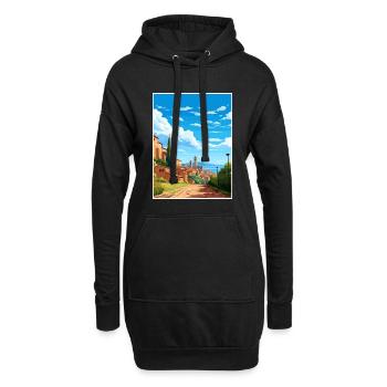 Pérouse Italie Vintage voyage affiche WPA Souvenir - Sweat-shirt à capuche long Femme - noir - Devant