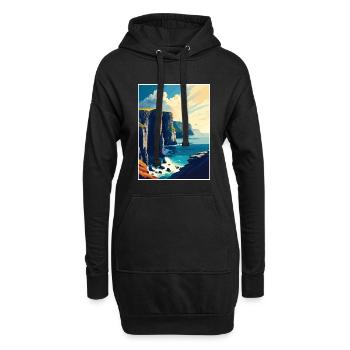 Falaises de Moher Irlande Vintage voyage affiche WPA - Sweat-shirt à capuche long Femme - noir - Devant