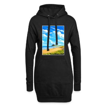 Bamburgh Castle Angleterre Vintage voyage affiche WPA - Sweat-shirt à capuche long Femme - noir - Devant