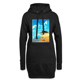 Bamburgh Castle Angleterre Vintage voyage affiche WPA - Sweat-shirt à capuche long Femme - noir - Devant