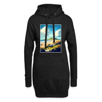 Bamburgh Castle Angleterre Vintage voyage affiche WPA - Sweat-shirt à capuche long Femme - noir - Devant
