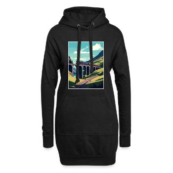 Glenfinnan Schottland Zug Vintage Reiseposter - Hoodie-Kleid - Schwarz - Vorne