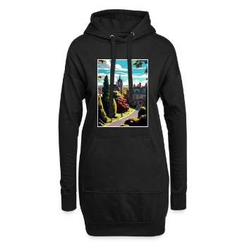 Halifax Angleterre Yorkshire Vintage affiche de voyage - Sweat-shirt à capuche long Femme - noir - Devant
