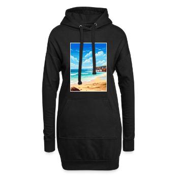 Porthcurno Beach Cornwall Vintage Reiseposter - Hoodie-Kleid - Schwarz - Vorne