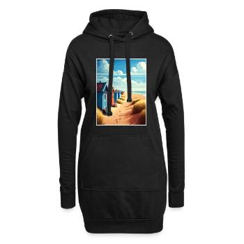 Wells à côté de la mer Angleterre Vintage Travel Poster - Sweat-shirt à capuche long Femme - noir - Devant