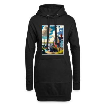 Whitstable Harbour England Vintage Reiseposter - Hoodie-Kleid - Schwarz - Vorne