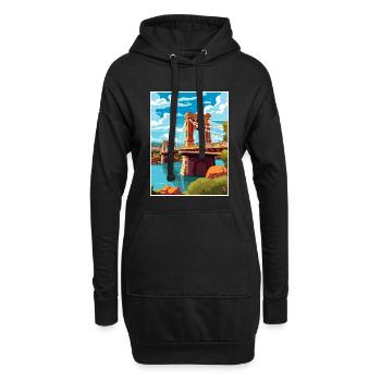 Bristol Angleterre pont Vintage voyage affiche WPA - Sweat-shirt à capuche long Femme - noir - Devant