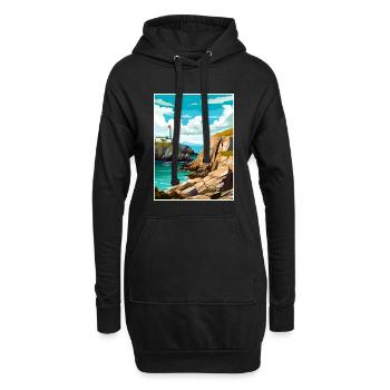 South Stack Cliffs Anglesey Vintage Reiseposter - Hoodie-Kleid - Schwarz - Vorne