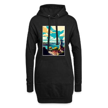 Bristol Angleterre pont Vintage voyage affiche WPA - Sweat-shirt à capuche long Femme - noir - Devant