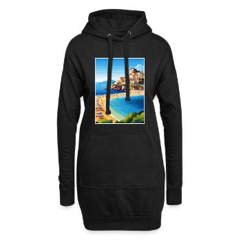 Sicile Italie Décoration Vintage Voyage Affiche WPA - Sweat-shirt à capuche long Femme - noir - Devant