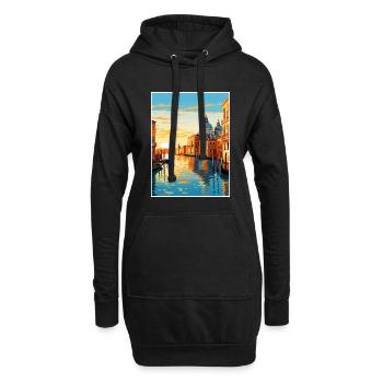 Venedig Italien Dekoration Markusplatz Souvenir - Hoodie-Kleid - Schwarz - Vorne