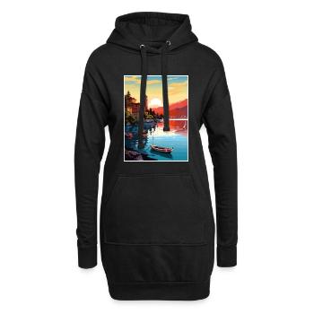 Gardasee Dekoration Vintage Reiseposter WPA - Hoodie-Kleid - Schwarz - Vorne