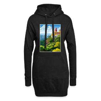 Sintra Portugal Vintage voyage affiche WPA Souvenir - Sweat-shirt à capuche long Femme - noir - Devant