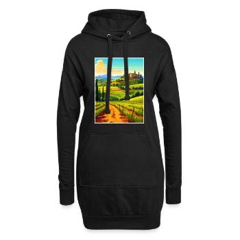 Toscane Italie Décoration Vintage Voyage Affiche WPA - Sweat-shirt à capuche long Femme - noir - Devant