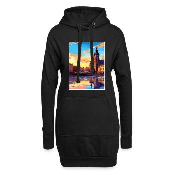 Cracovie Pologne Vintage voyage affiche WPA Souvenir - Sweat-shirt à capuche long Femme - noir - Devant