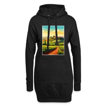 Toscane Italie Décoration Vintage Voyage Affiche WPA - Sweat-shirt à capuche long Femme - noir - Devant