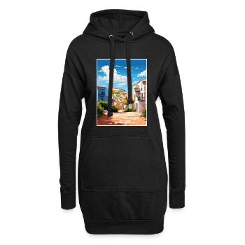Grandola Portugal Vintage voyage affiche Souvenir - Sweat-shirt à capuche long Femme - noir - Devant