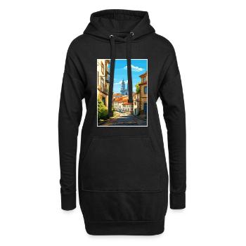 Braga Portugal Vintage voyage affiche WPA Souvenir - Sweat-shirt à capuche long Femme - noir - Devant