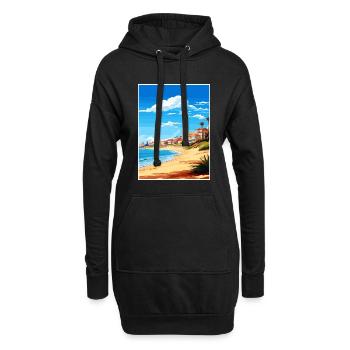 Cascais Portugal Vintage voyage affiche Souvenir - Sweat-shirt à capuche long Femme - noir - Devant
