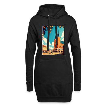 Cracovie Pologne Vintage voyage affiche WPA Souvenir - Sweat-shirt à capuche long Femme - noir - Devant