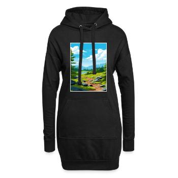 Serra Da Estrela Portugal Affiche de voyage Vintage - Sweat-shirt à capuche long Femme - noir - Devant