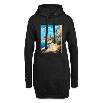 Coimbra Portugal Vintage voyage affiche Souvenir - Sweat-shirt à capuche long Femme - noir - Devant