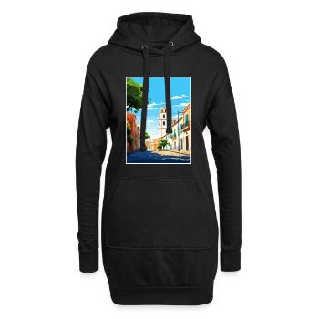 Faro Portugal Vintage voyage affiche WPA Souvenir - Sweat-shirt à capuche long Femme - noir - Devant
