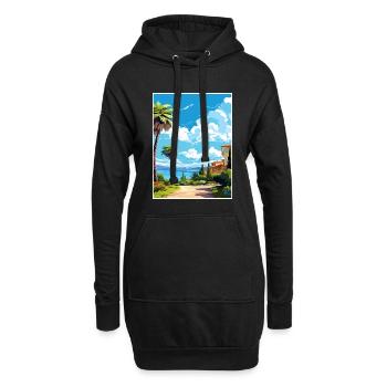 Alcudia Espagne Vintage voyage affiche WPA Souvenir - Sweat-shirt à capuche long Femme - noir - Devant