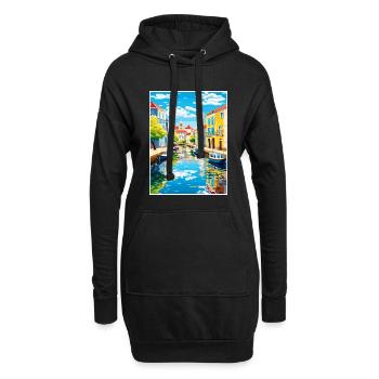 Aveiro Portugal Vintage voyage affiche WPA Souvenir - Sweat-shirt à capuche long Femme - noir - Devant